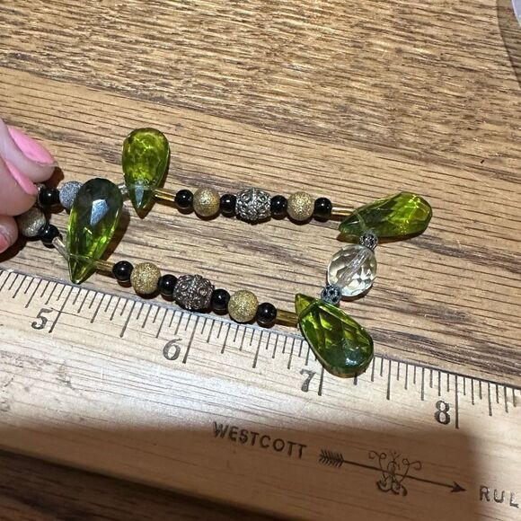 Handcrafted Boho Austrian Crystal Beaded Necklace 14” - Picture 3 of 3